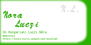nora luczi business card